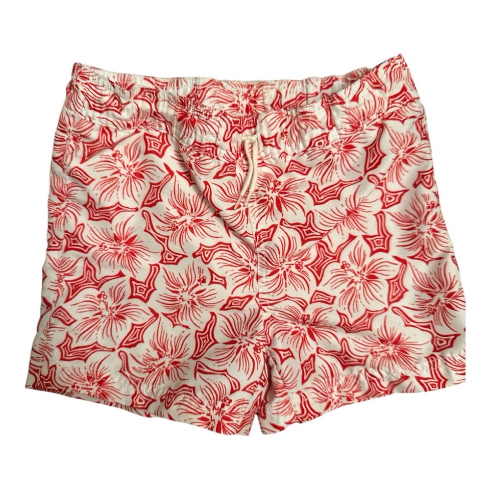 Janie and Jack Red and White Swim Trunks
